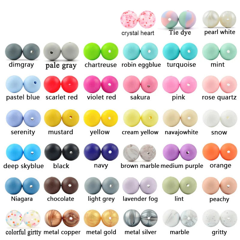 LOFCA 100Pcs/lot 12MM Round Shape Silicone Beads Used in jewelry making Necklace Bracelets Keychain Jewelry accessories
