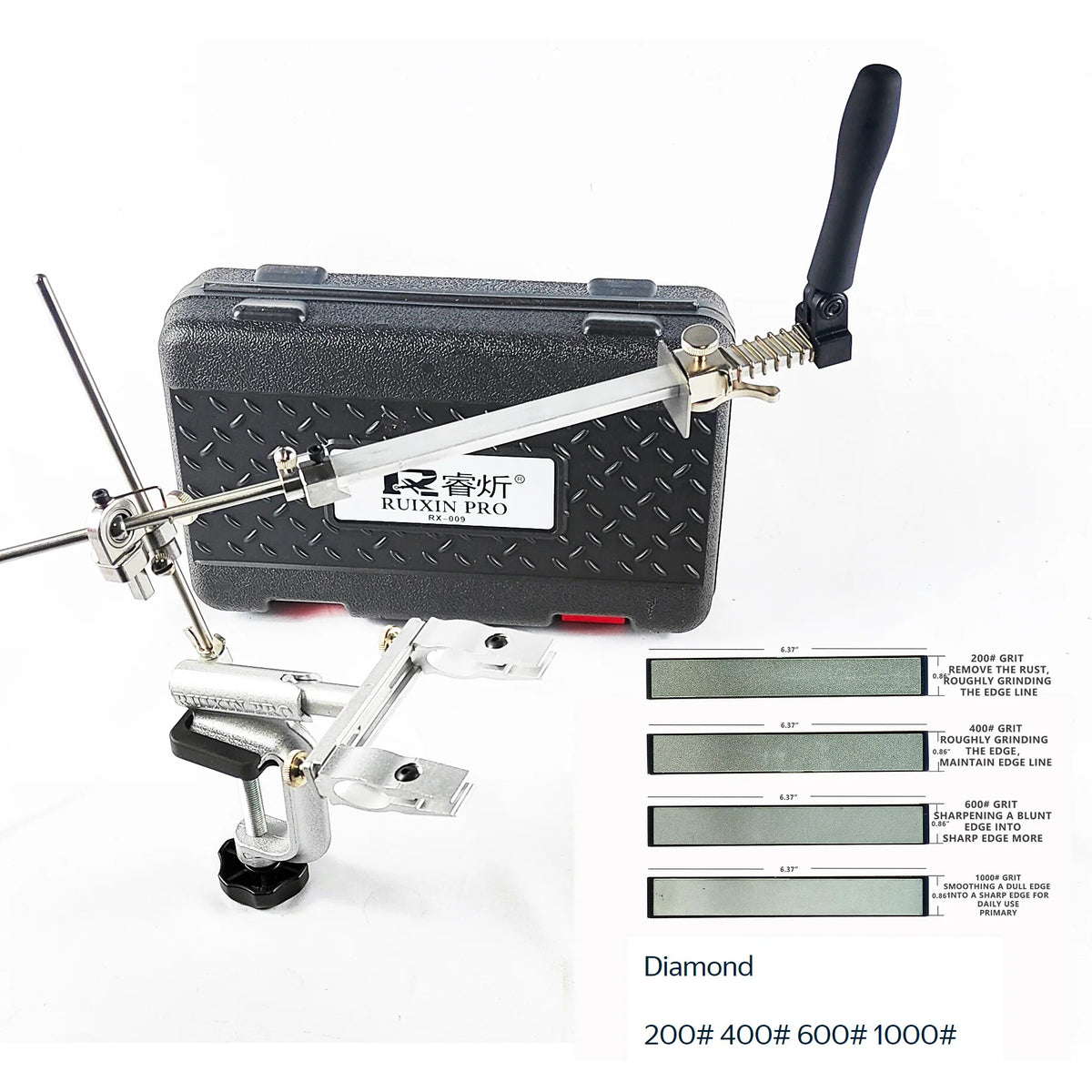 RUIXIN PRO RX-009 Fixed Angle Sharpener Knife Sharpener Diamond Sharpening Stone Whetstone Polishing  Sharpening System