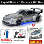 4WD RC Drift Car With LED Light 2.4G Radio 20KM/h High Speed Remote Control Racing Cars Vehicle Model Toy Gift for Boy Girl Kid