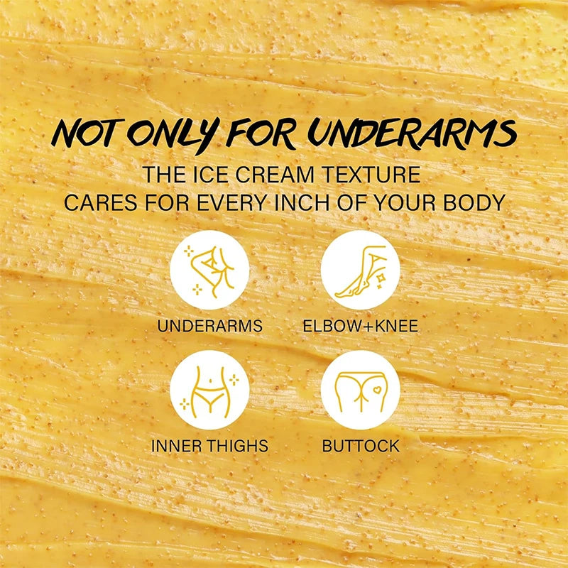 Underarm Detox Scrub Turmeric Vitamin C Dark Spot Armpit Remover Body Deodorant Even Skin Tone Exfoliating Body Scrub Lotion