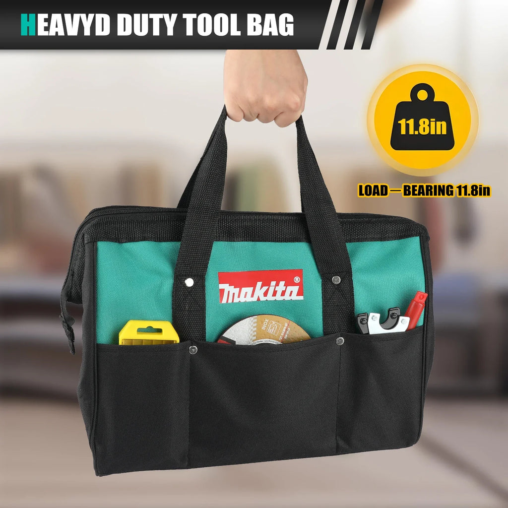 Makita Tool Bag 14.57in Double Layer Oxford Cloth Waterproof Electrician Storage, 1pc