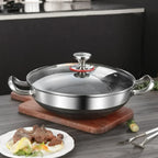32cm 304 Stainless Steel Frying Pan Food Grade Non Stick Pan Honeycomb Pot Bottom Induction Cooker Gas Stove General Wok