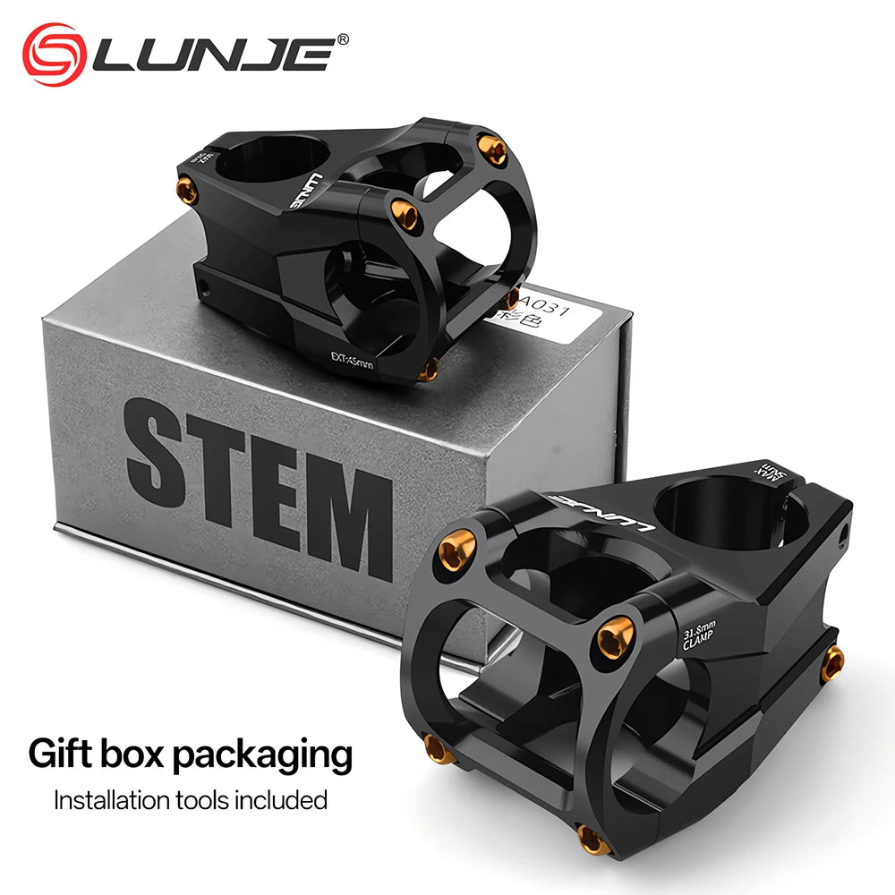 Mountain Bike Power Stem 35 45MM CNC Short Handlebar Bridge Aluminum Alloy 0 Degrees Hollow Road Bike Power 31.8 Mtb Stem