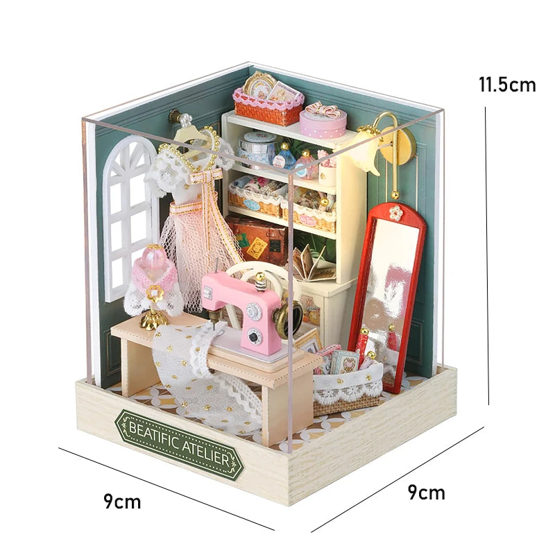 DIY Mini Wooden Dollhouse With Furniture Light Kit Doll House Casa Miniature Accessories Handmade Wooden Toys Birthday Gifts