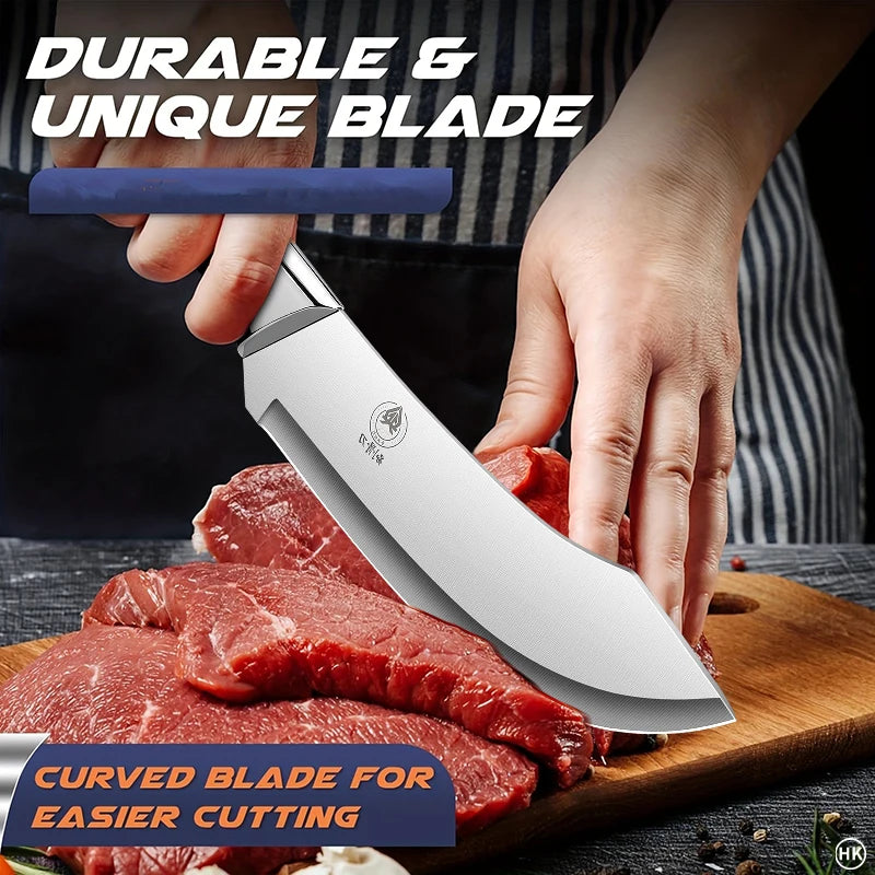 Stainless steel ultra sharp bending fracture knife, suitable for precise cutting, trimming, and peeling by professional butchers