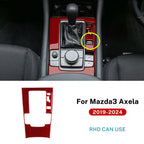 For Mazda 3 Axela BP 2019 2020 2021 2022 2023 2024 2025 Real Soft Carbon Fiber Sticker Automatic AT Car Gear Shift Panel Trim