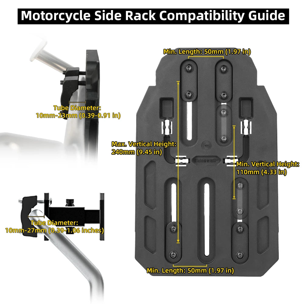 Rhinowalk Side Rack Extender Special For Motorcycle Bag MJX2004 Durable Metal Accessories