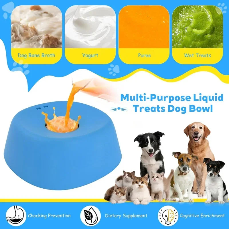 Anti-Choking Slow Feeder Dog Bowl Non-Slip 3/4 Cup - Lick Toy for Liquid Treats Bone Broth Yogurt