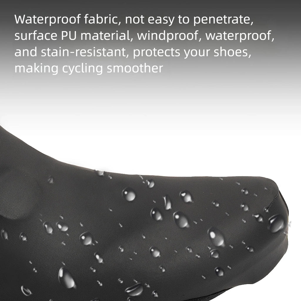CCN Pro Aero Cycling Shoe Covers Windproof Waterproof PU, Black/White S/M/L 1 Pair