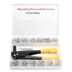 60/120/200/380 pcs Heavy Duty Riveter Gun Set Hand Riveter Blind Rivet Pliers Gun DIY Rivets Nut Automotive Tools for Home DIY