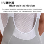 INBIKE Men's Cycling Bib Shorts High-Waisted Breathable with Pockets Black/Off-White/Olive