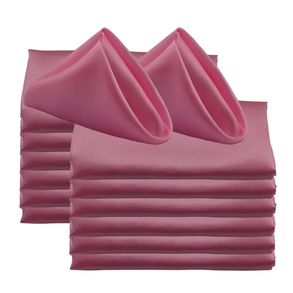 50pc Square 30x30cm Satin Elegant Satin Napkins Perfect For Wedding Graduation & Dinner Parties Restaurant Coffee/Cake Tea Towel