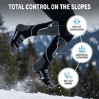YANBIGUO 2 Pairs Wool Ski Socks,Thermal Knee-high Cold Weather Warm Socks for Snowboarding,Snow,Winter,Hunting