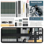 29-70 pcs Drawing Set Sketching Kit - Art Supplies,for Adults Artists with 3-Color Sketchbook,Graphite,Pastel,Charcoal Pencils