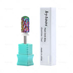 HYTOOS Safety 5XC Carbide Nail Drill Bits TaC Coating Smooth Top Barrel Bit for Thick Gel & Acrylic Removal Pro Manicure Tools