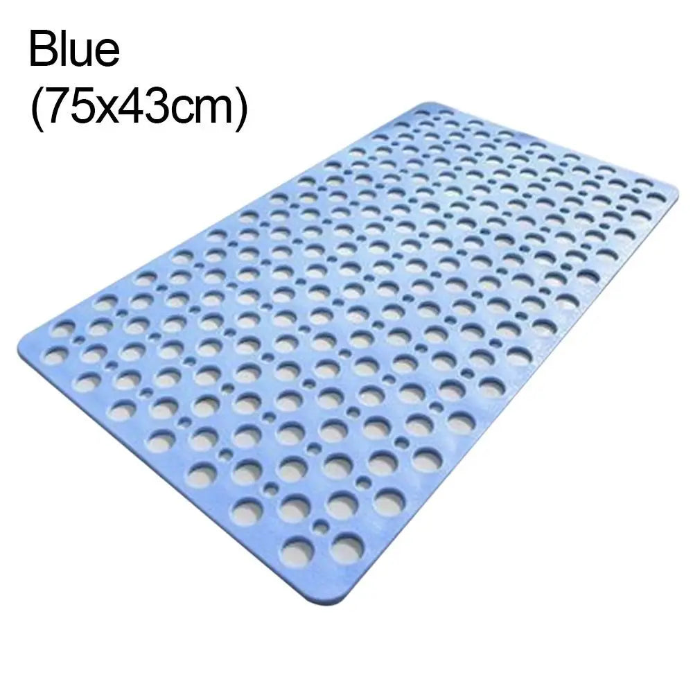 Rubber Non-Slip Bath Mat with Drain Holes, Anti-Mold Machine Washable Shower/Tub Mat