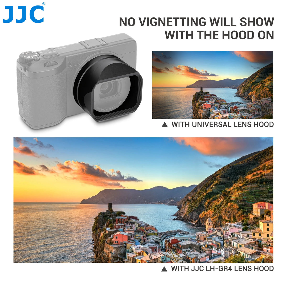 JJC Lens Hood for Ricoh GR IV / GR IV HDF / GR IV Monochrome, Black, 1pc