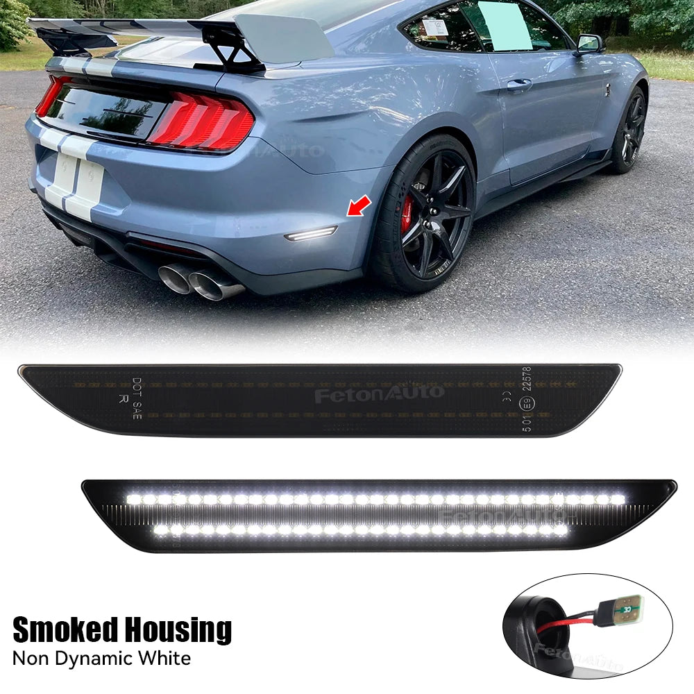 Dynamic Scan Rear Side Marker Light Indicator LED Fender  Lamp for Ford Mustang 2015 2016 2017 2018 2019 2020 2021 2022 2023