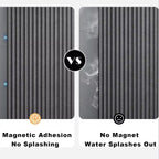 Magnetic Foldable Linen Bath Curtain Waterproof for Walk-In Shower - No Included Adjustable Rod