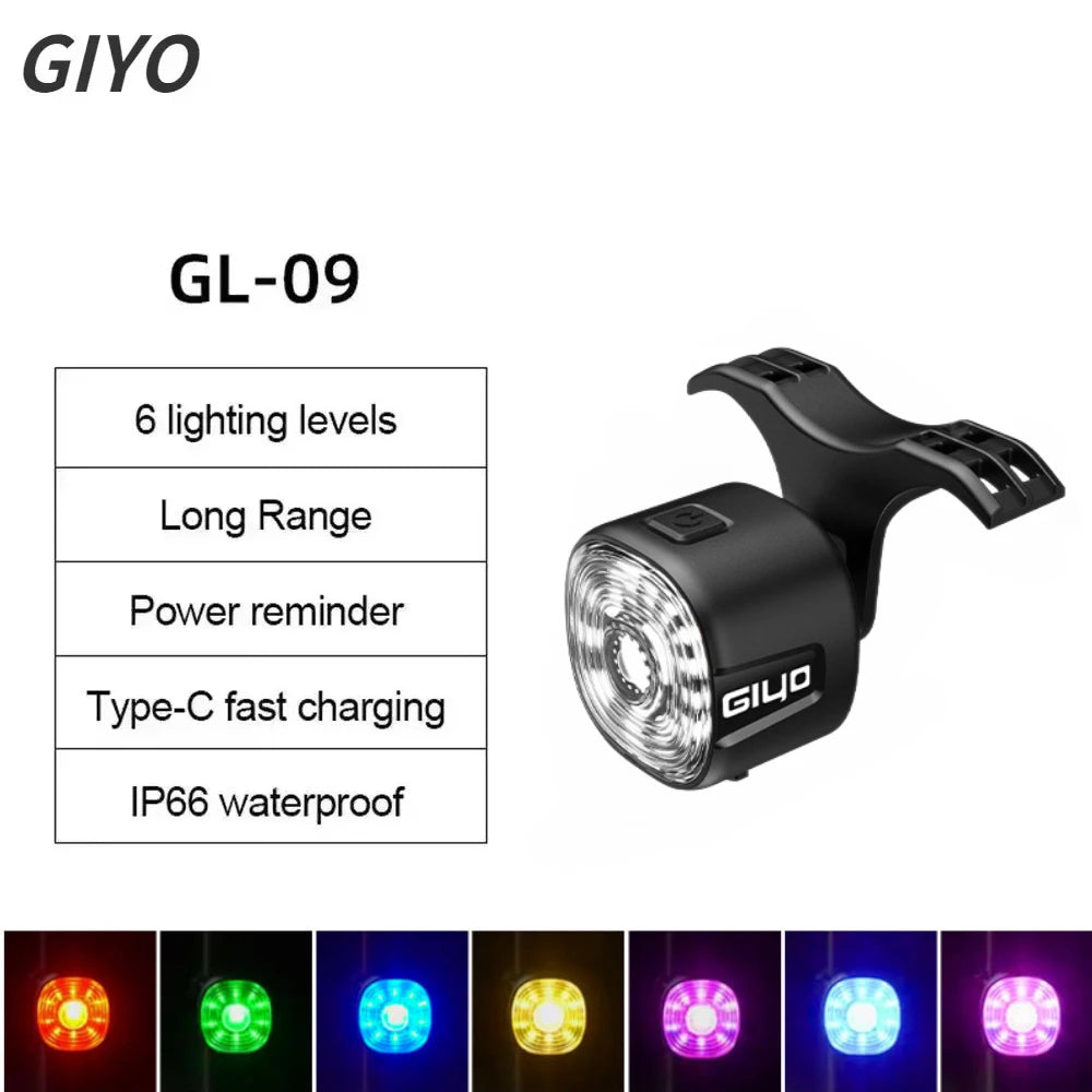 Smart Brake Bicycle Rear Light USB-C Rechargeable LED Taillight Auto On/Off Stop Signal