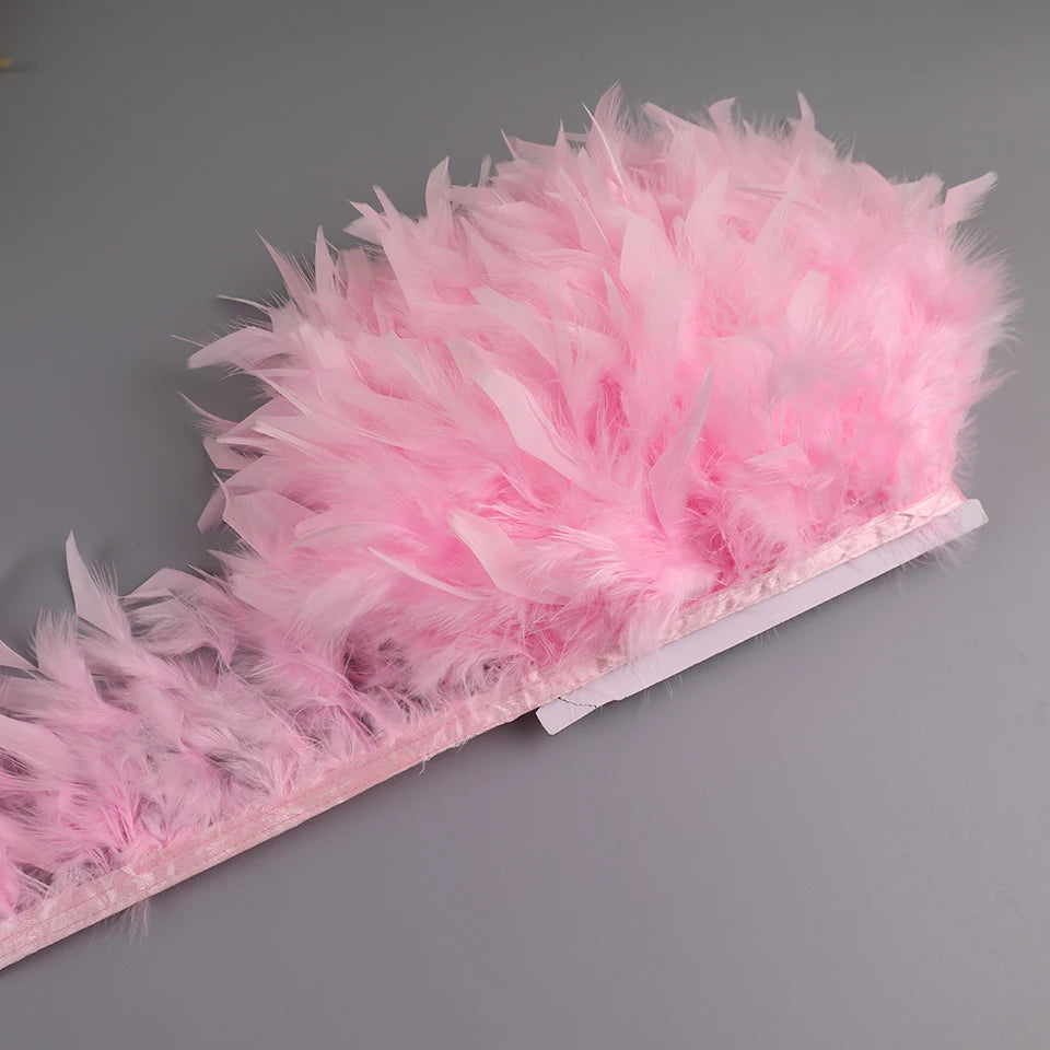 10-15cm Marabou Feathers Trim DIY Wedding Turkey Feather Ribbon Crafts Sewing Clothing Party Plume Handmade Home Decor