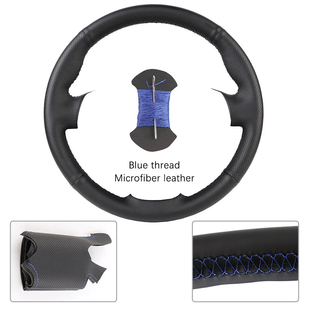 Custom For Mercedes Benz W176 W246 A-Class C-Class W204 C117 C218 X218 W212 C207 Car Steering Wheel Cover Microfiber Leather