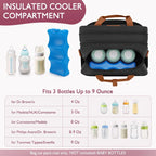 Detachable Breast Pump Bag with Ice Pack Double Layer Portable Breast Milk Cooler Travel Bag Compatible for Wearable Breast Pump