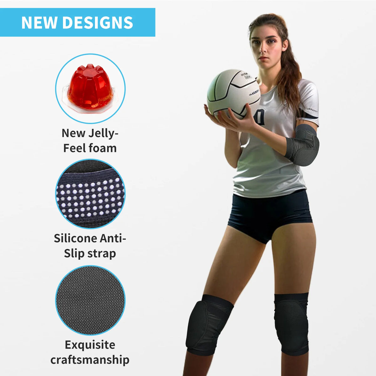 AVIVOR Elbow Pads, Volleyball Elbow Guard, Martial Arts Striking Protection,Wrestling Basketball Compression Padded Sleeve