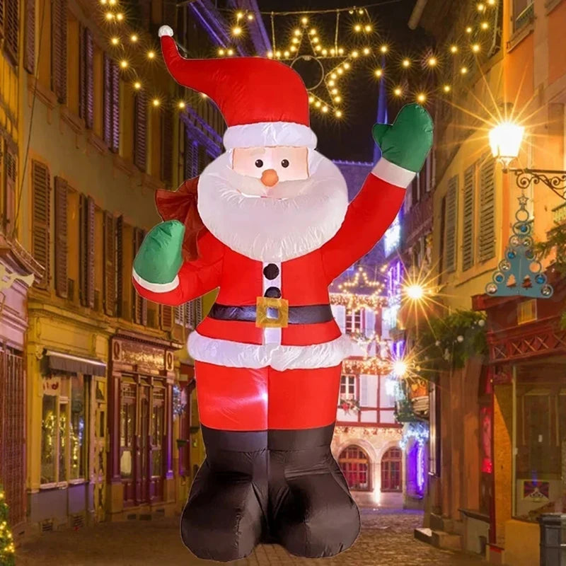 Backpack Santa Claus Christmas Decoration Inflatable Toys With LED Light 1.8M Inflatable Model Holiday Gift Indoor Outdoor Decor