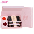 Jessup Makeup Brushes Set with Makeup Sponge, 3/7pcs Double Sided Makeup Brush Foundation Blush Eyeshadow with Gift Box