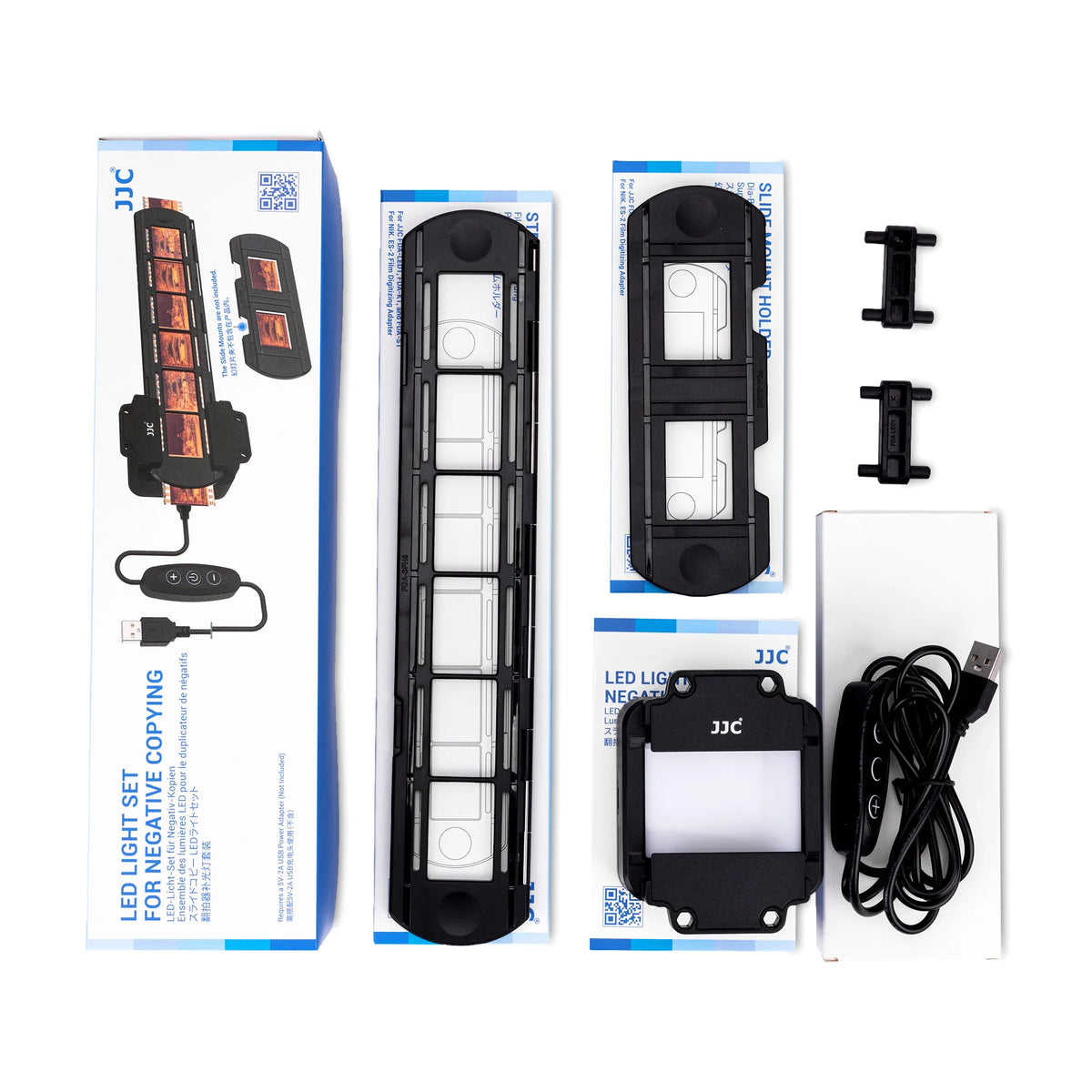 JJC Negatives Scanning LED Light Set Kit 35mm Film Scanner with Strips & Slides Holder Photo Scanner Film Digital Converter Copy