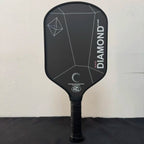 Double Black Diamond 16mm pickleball Paddle, T700 carbon fiber black matte surface, good spin performance