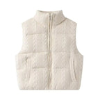 Women's Beige Sleeveless Vest Jacket Knitted Solid Outwear Waistcoat Streetwear Fashion 2026 Inszart Coat