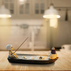 3-piece set of skeleton aromatherapy boat resin crafts, Halloween aromatherapy boat, fresh air fragrance, furniture, living room