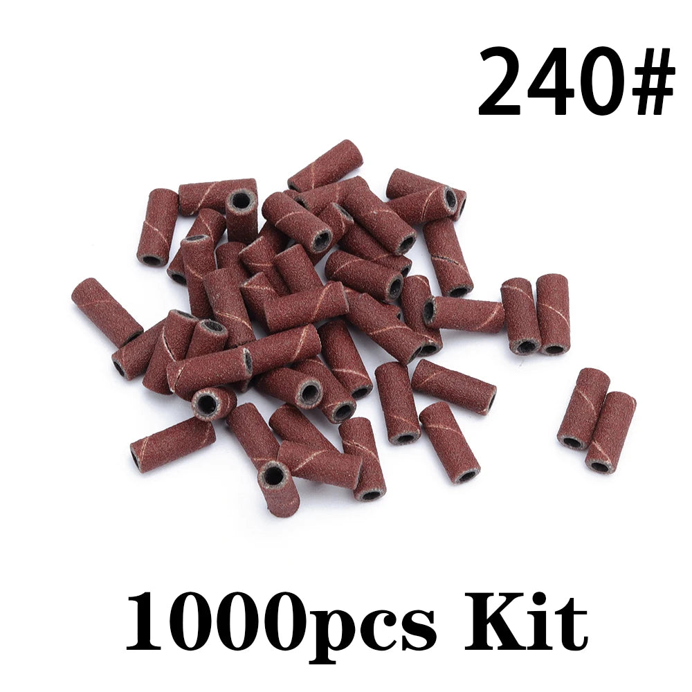 1000pcs 3mm Mini Zebra Nail Sanding Bands Electric Machine Nail Drill Bit UV Gel Acrylic Polish Remover For Nails Accessory Tool