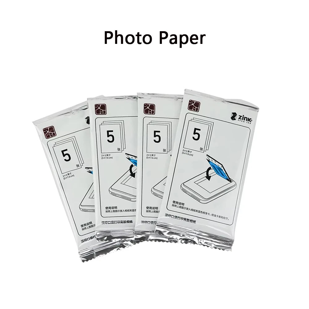 10pcs/20pcs MT53 / Z1 Photo Sublimation Paper Zink Original Photo Paper, 2x3-inch Photo Paper, High Adhesive Backing Adhesive