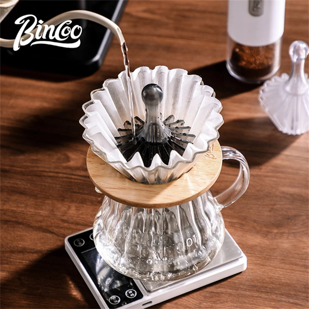 Bincoo Filter Paper Holder, Heat-Resistant Tritan Coffee Press Ring, Pour Over Assistant, Household Coffee Accessory