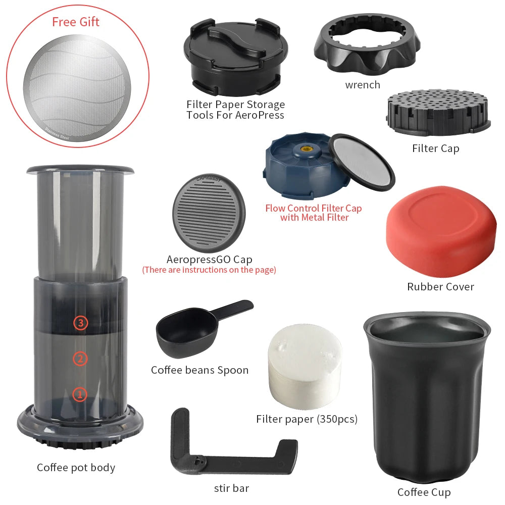 New 250ml Espresso Coffee Maker Machine Portable Cafe French Press Coffee Pot With Filter Paper Kit Bar Set For AeroPres