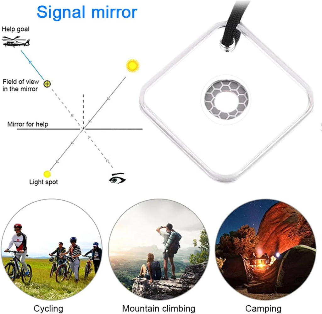 Outdoor field Survival Signal Mirror Sunlight Reflector for Hiking Camping Emergencies First Aid Marine vessel Raft SOS