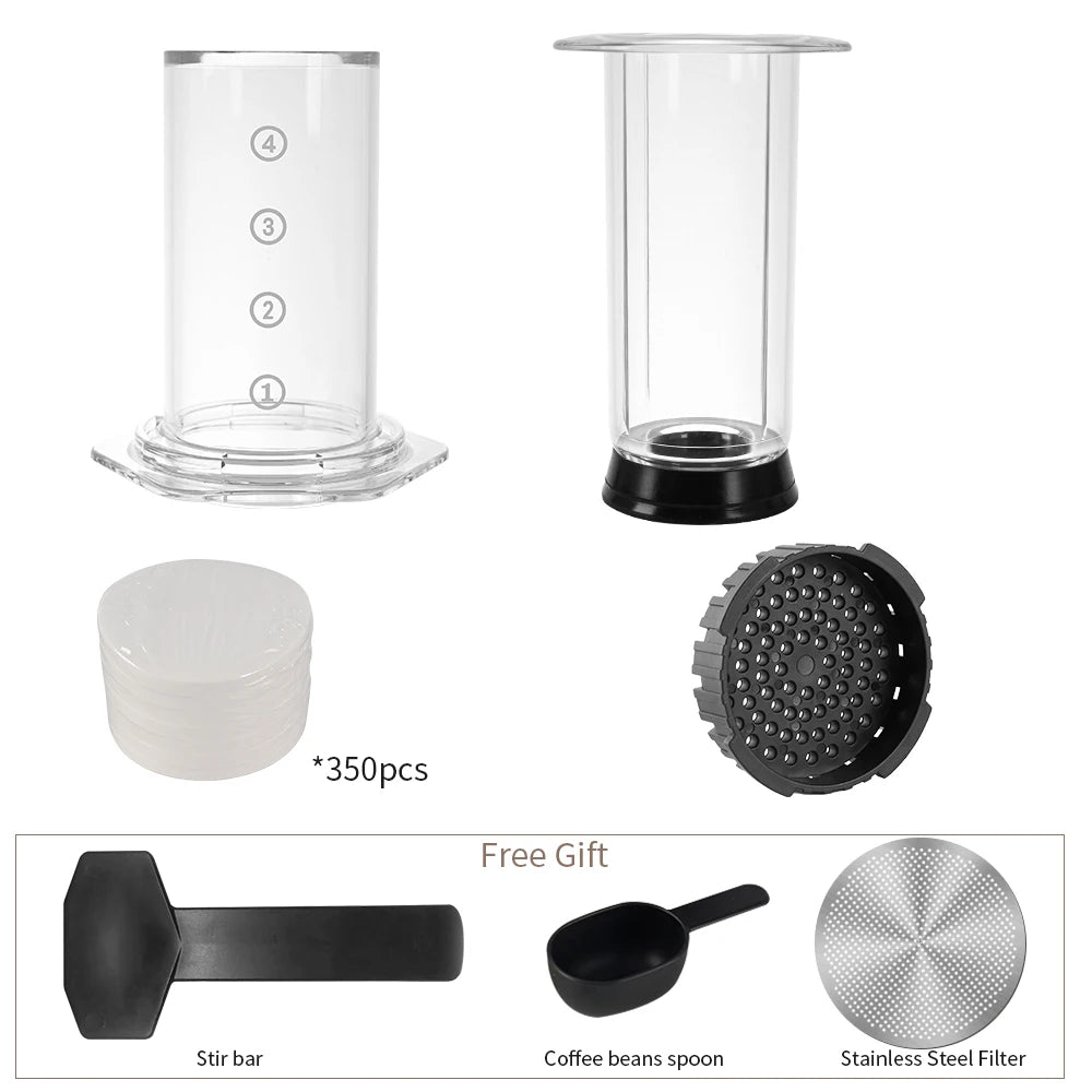CAFEMASY Portable AeroPress-Style Coffee Maker with Filters, Manual Espresso Press