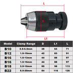 B10 B12 B16 B18 B22 chuck collet Self Tighten Keyless Drill Chuck for drilling machine Taper Drill Chuck For Power