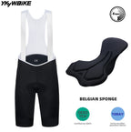 YKYWBIKE Men's Cycling Bib Shorts with Italy MITI Straps Road Bike Bib Pants Belgium and Interface Padded Bicycle Shorts MTB Pro
