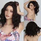 HENRY MARGU Platinum Blonde Short Curly Synthetic Wigs Short Wave Bob Hair Wigs Middle Part Natural Hairline Wig Heat Resistant