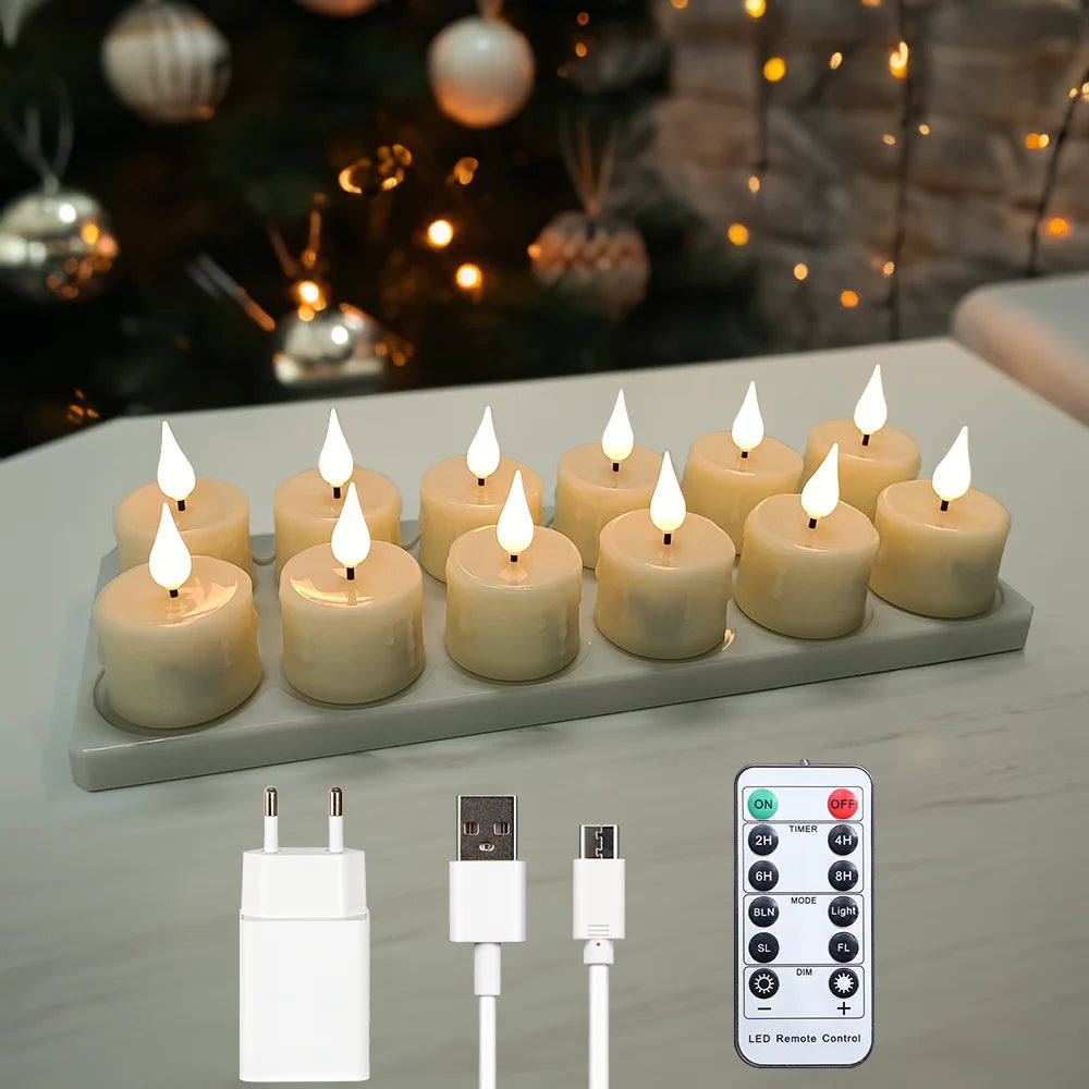Rechargeable Candle Lamp With Remote Control LED Candles For Room Decor Birthday Home Decor Festival Decoration Flameless Candle