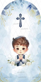 Mehofond Custom 2-Sided My Baptism Kids God Bless First Communion Party Baby Shower Cover Chiara Arch Background Decor Backdrop