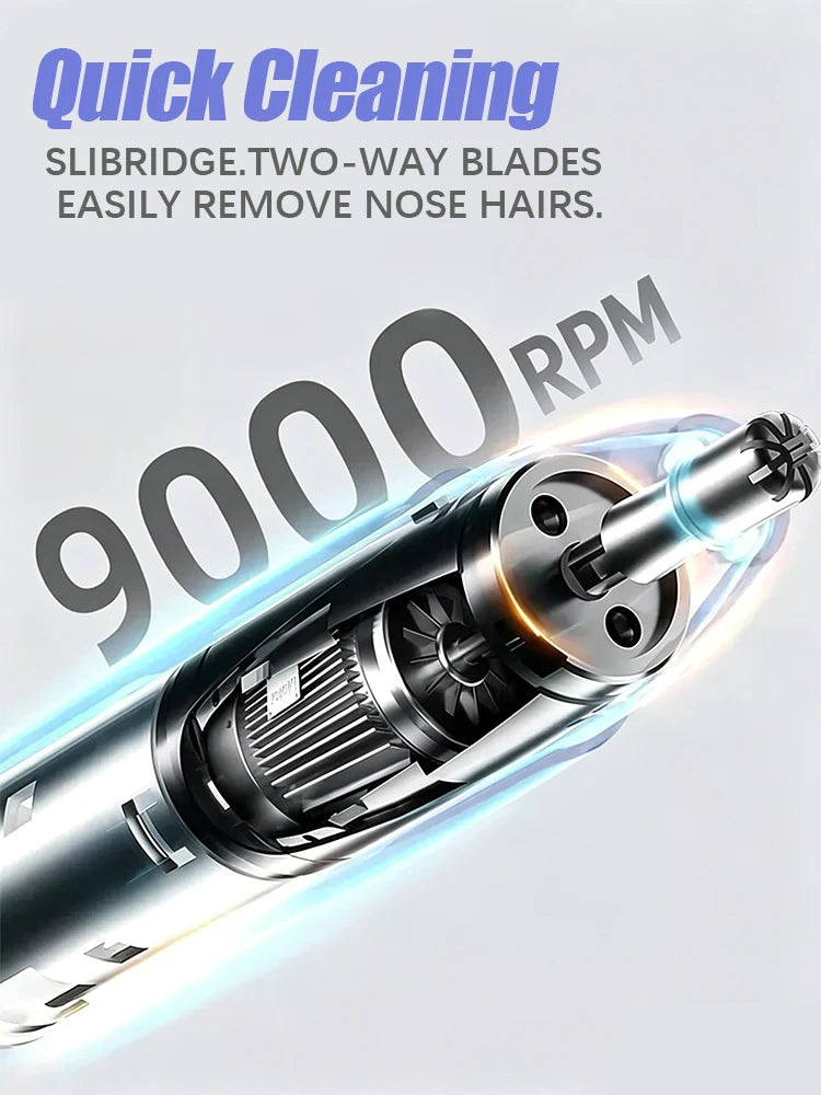 Electric Rechargeable Nose & Ear Hair Trimmer with Digital Display, Basic/Upgrade/2.0
