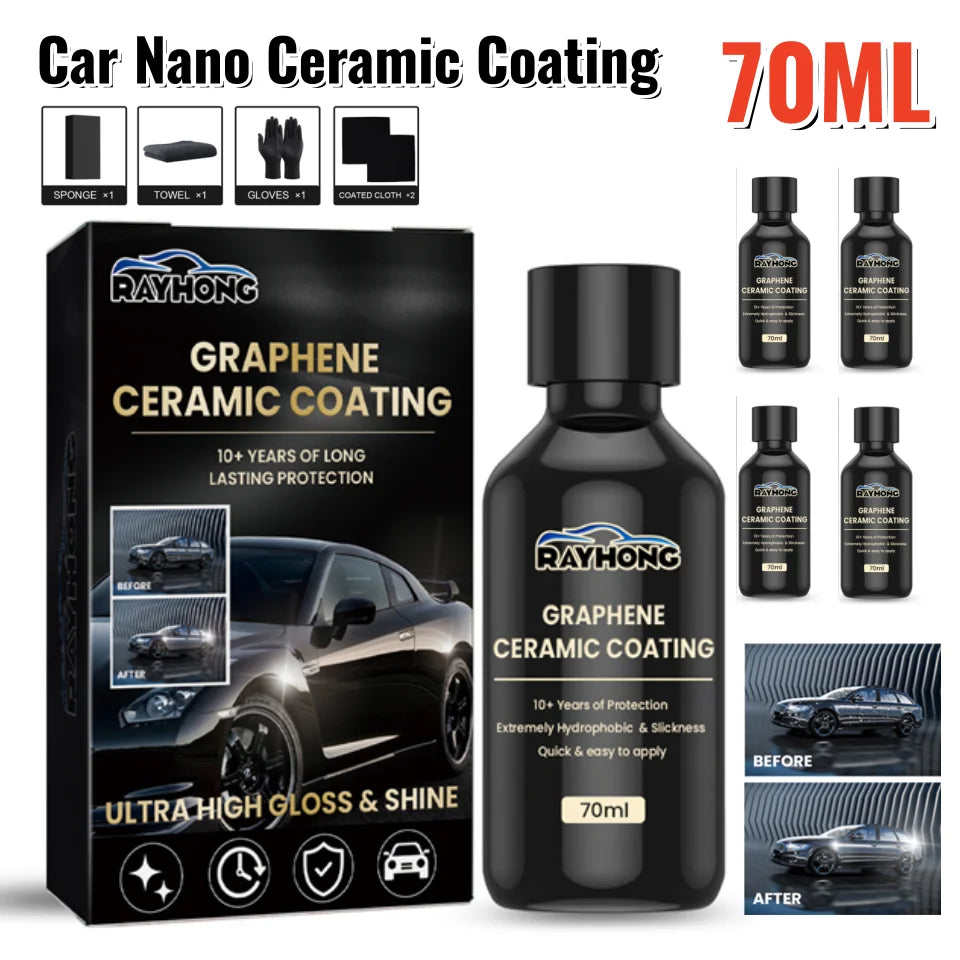 Car Nano Ceramic Coating Car Wax Nano Paint Sealant Hydrophobic Protective Coating Car Detailing Kit for Shine Car Polish 70ml