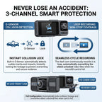 4K 3-Lens Dash Cam WiFi Car DVR Front Inside Rear Triple Camera 24H Parking Mode