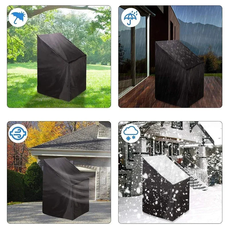 Stacked Chair Dust Cover Outdoor Garden Patio Furniture Protector Cover Waterproof Dustproof Chaircover Rain Cover Chair Sofa