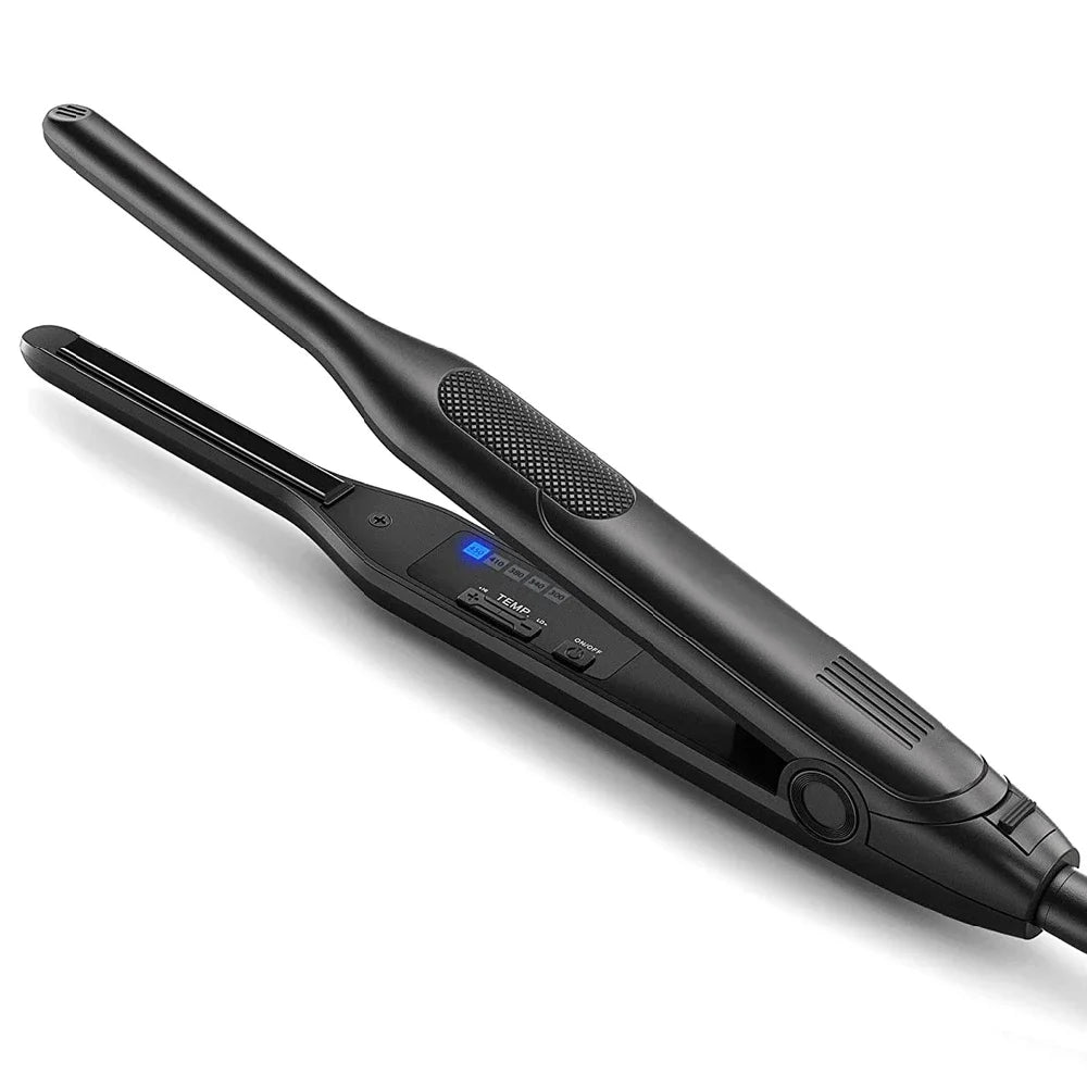 Mini Hair Straightener Flat Iron & Curler for Beard and Hair, Black or Gray, AU/EU/UK/US Plug